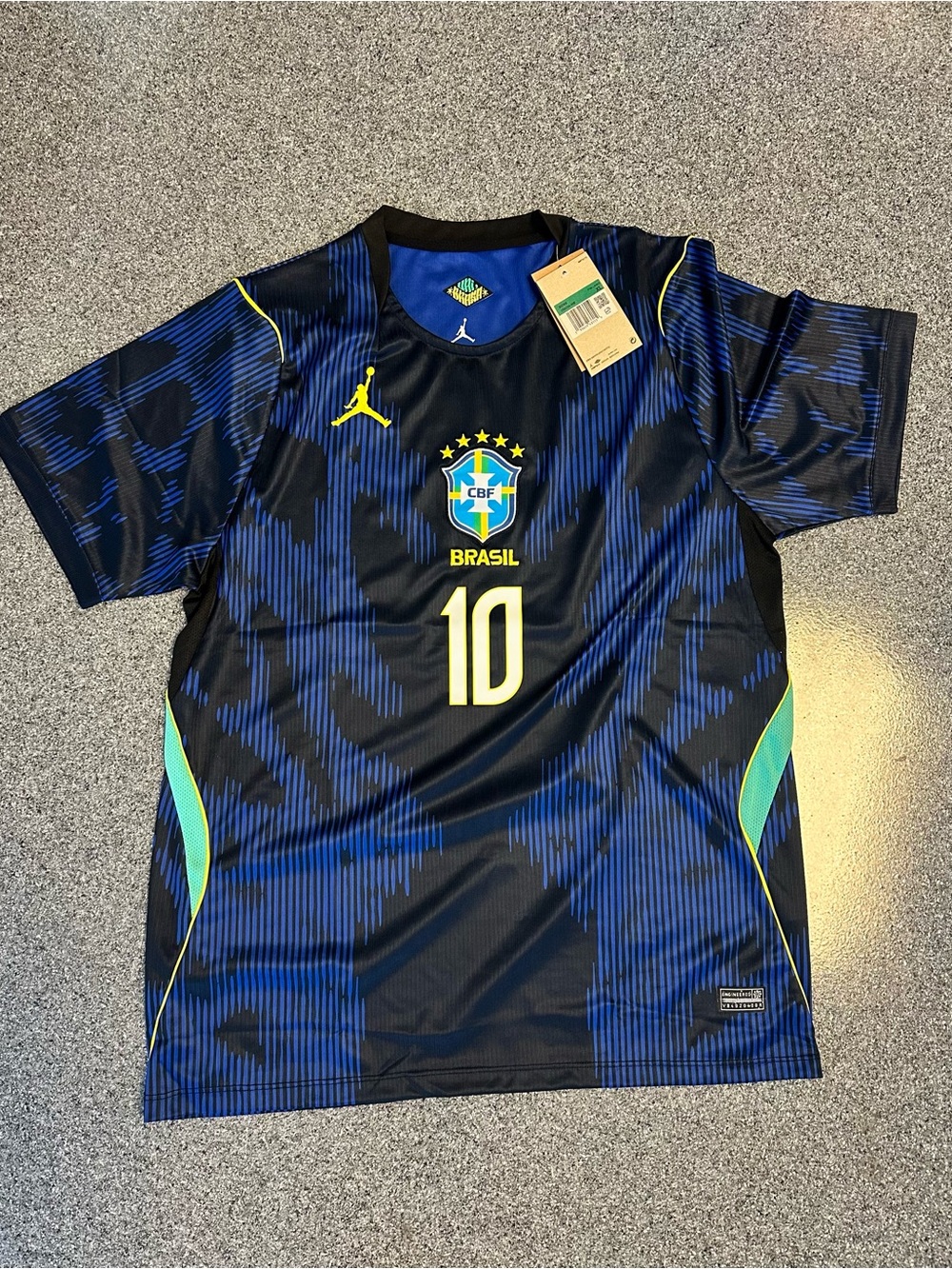 Brazil CBF #10 Soccer Neymar Jersey in Blue and Black